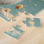 Grappige konijn met taart Jigsaw Puzzel (Zijkant)
