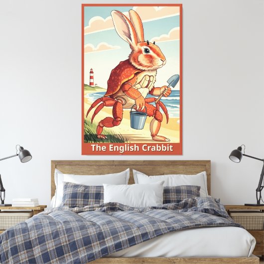 Grappige konijn parodie canvas afdruk (Insitu (Slaapkamer))