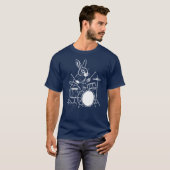 grappige konijn speelt op de drums t-shirt (Voorkant volledig)