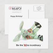 Grappige Konijn Verjaardag Kaart. Wees buitengewoo Briefkaart (Voorkant / Achterkant)