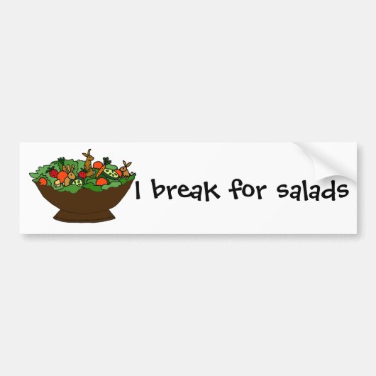 Grappige konijnen in een salade kunst bumpersticker (Voorkant)