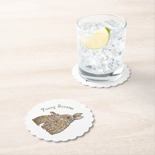 Grappige konijnen. Potloodtekening Kartonnen Onderzetters (Insitu)