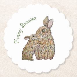 Grappige konijnen. Potloodtekening Kartonnen Onderzetters