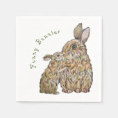 Grappige konijnen. Potloodtekening Servet (Voorkant)