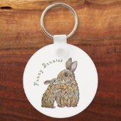 Grappige konijnen. Potloodtekening Sleutelhanger (Voorkant)