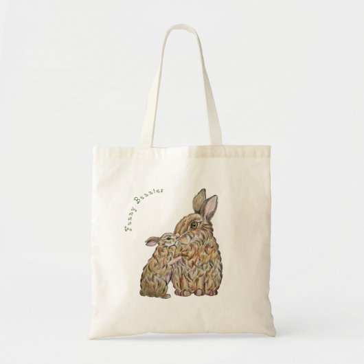 Grappige konijnen. Potloodtekening Tote Bag (Voorkant)