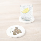 Grappige konijnen. Potloodtekening Zandsteen Onderzetter (Zijkant)