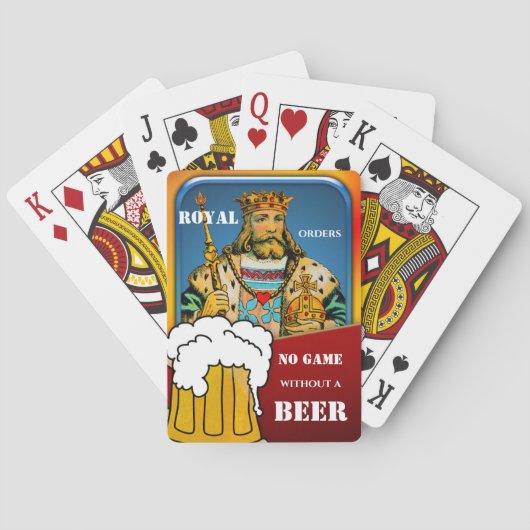 Grappige Koning Bier Speelkaarten Deck (Achterkant)