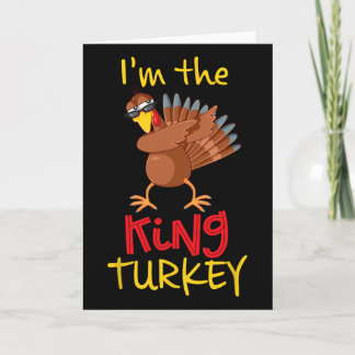 Grappige Koning Kalkoen Overeenkomstige Familie Gr Kaart