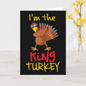 Grappige Koning Kalkoon Overeenkomstige Familie Gr Kaart (Gele Bloem)
