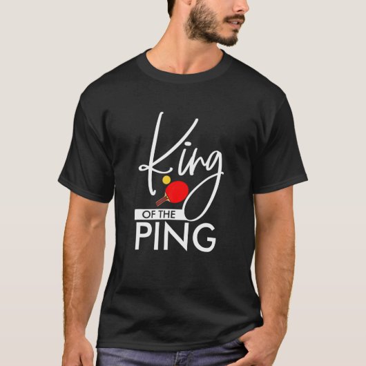 Grappige Koning van de Ping Trendy Ping Pong Tafel T-shirt (Voorkant)