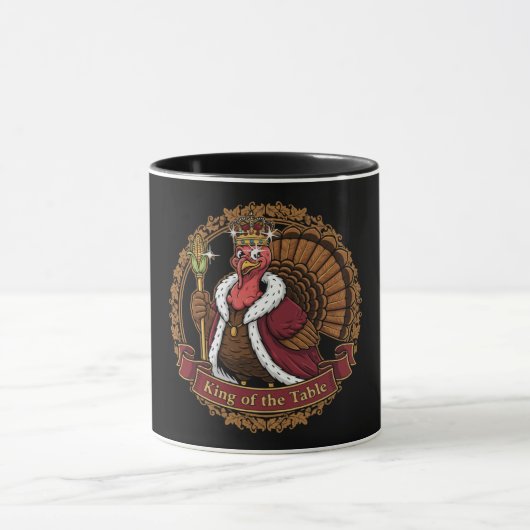 Grappige "Koning van de Tafel" Thanksgiving kalkoe Mok (Midden)