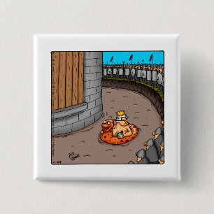 Grappige koning van het kasteel Humor Button