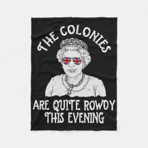 Grappige Koningin Elizabeth 4 juli kolonies zijn r Fleece Deken