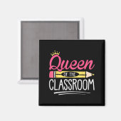 Grappige Koningin van de Clroom School Leraar Magneet (Voorkant / Achterkant)