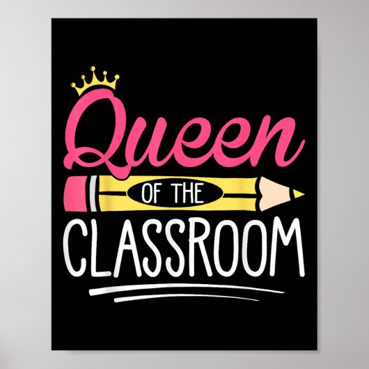 Grappige Koningin Van De Klaskamerschool Leraar Poster (Voorkant)