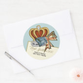 Grappige koninklijke bruiloft kroon ronde sticker (Envelop)