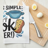 Grappige kookcitaat theedoek (Quarter Fold)