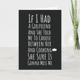 Grappige kookkaarten voor mannen voor hem chef kaart