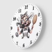 Grappige  kookvrouw grote klok (Hoek)