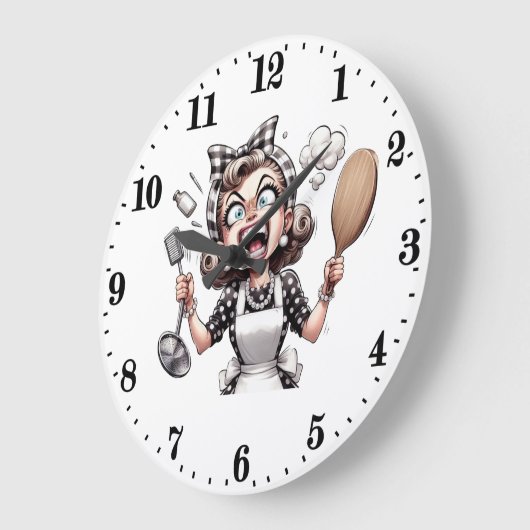 Grappige kookvrouw grote klok (Hoek)