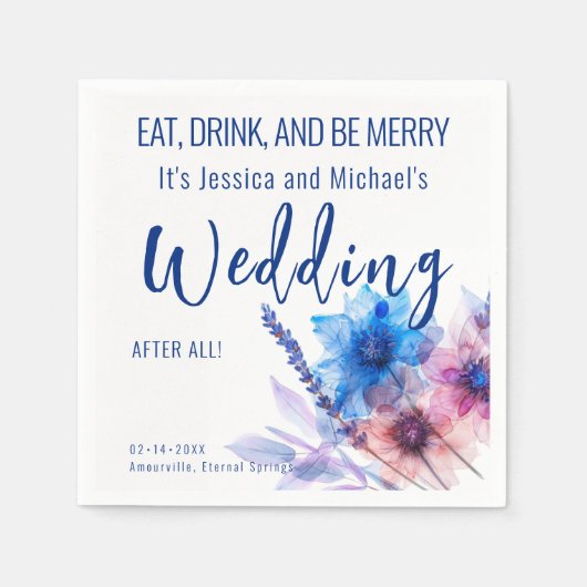 💍Grappige korenbloemen en lavendel Servet (Voorkant)