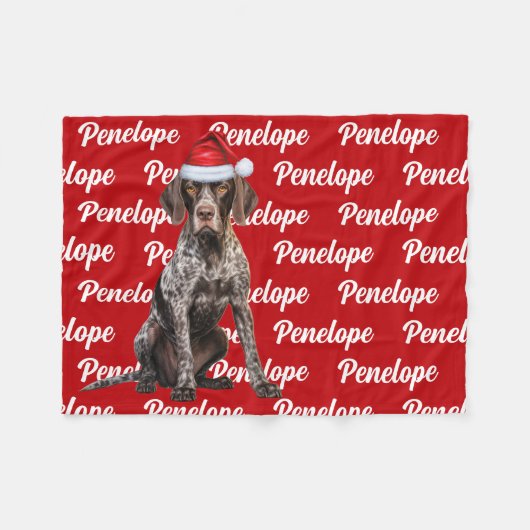 Grappige Kortharige Pointer Hond Naam Patroon Kers Fleece Deken (Voorkant (Horizontaal))
