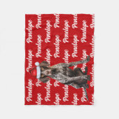 Grappige Kortharige Pointer Hond Naam Patroon Kers Fleece Deken (Voorkant)