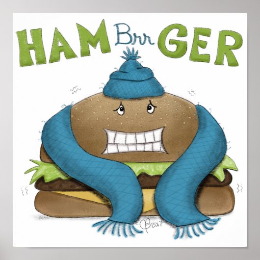 Grappige koude hamburger poster (Voorkant)