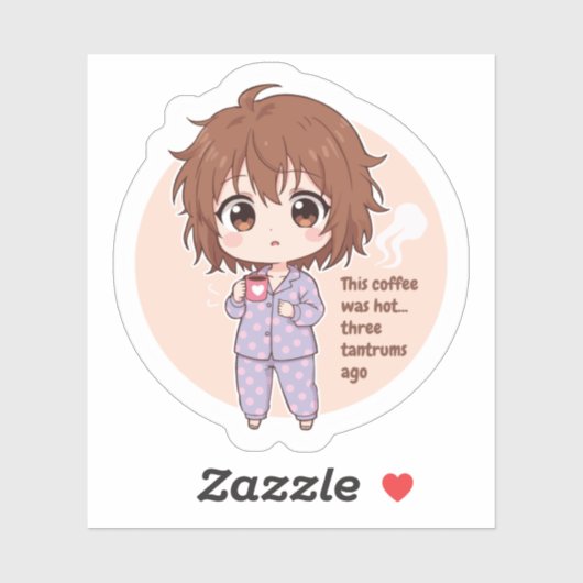 Grappige Koude Koffie Mama Quote Sticker (Vel)