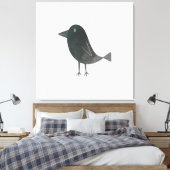Grappige kraai canvas afdruk (Insitu (Slaapkamer))