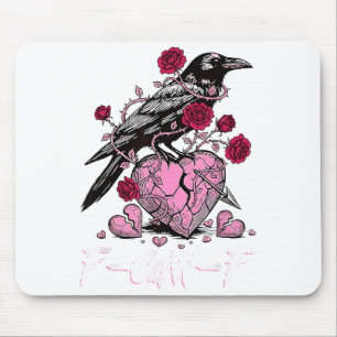 Grappige Kraai F-caw-f Valentijnsdag Zwarte Vogel Muismat