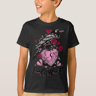 Grappige Kraai F-caw-f Valentijnsdag Zwarte Vogel T-shirt