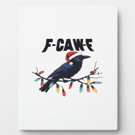 Grappige Kraai Kerst Klassiek Retro Design Fotoplaat (Voorkant)