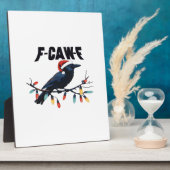 Grappige Kraai Kerst Klassiek Retro Design Fotoplaat (Zijkant)