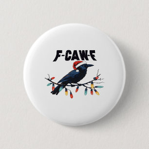 Grappige Kraai Kerst Klassiek Retro Design Ronde Button 5,7 Cm
