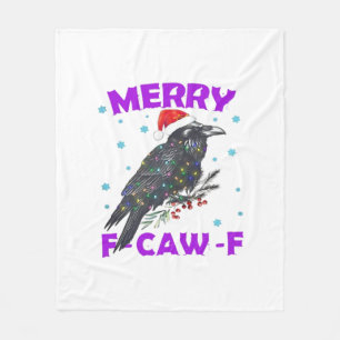 Grappige Kraai Kerst Klassieke Vintage Stijl Fleece Deken