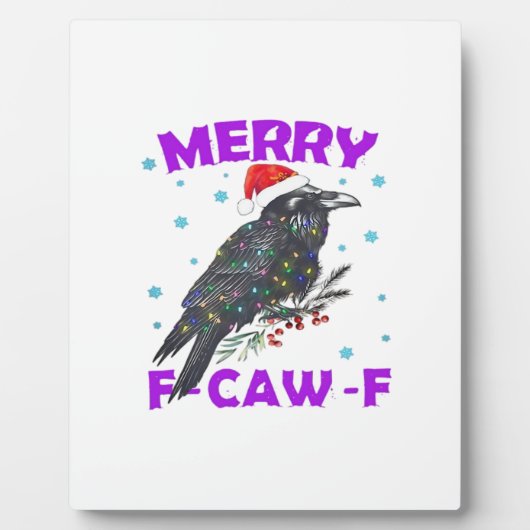 Grappige Kraai Kerst Klassieke Vintage Stijl Fotoplaat (Voorkant)