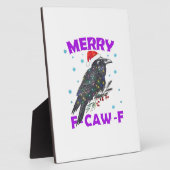 Grappige Kraai Kerst Klassieke Vintage Stijl Fotoplaat (Zijkant)