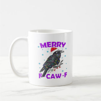 Grappige Kraai Kerst Klassieke Vintage Stijl Koffiemok
