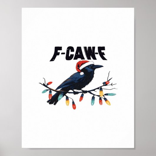 Grappige Kraai Kerst Klassieker Retro Design Poster (Voorkant)