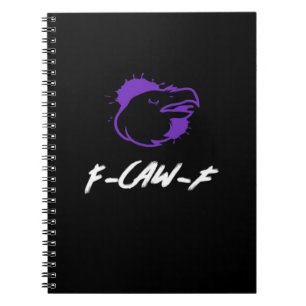Grappige Kraai Logo F-Caw-F – Kraait Om Aandacht! Notitieboek
