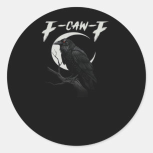 Grappige Kraai Retro Klassieke Stijl Ronde Sticker