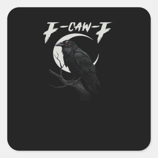 Grappige Kraai Retro Klassieke Stijl Vierkante Sticker (Voorkant)