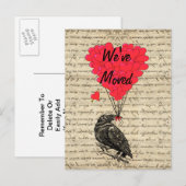 Grappige kraai verandering van adres aankondigingskaart (Voorkant / Achterkant)