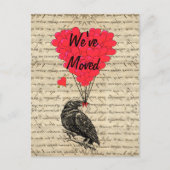 Grappige kraai verandering van adres aankondigingskaart (Voorkant)
