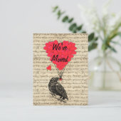 Grappige kraai verandering van adres aankondigingskaart (Staand voorkant)