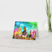 Grappige kraaien en bloemen oh crap Wenskaart Kaart (Voorkant)