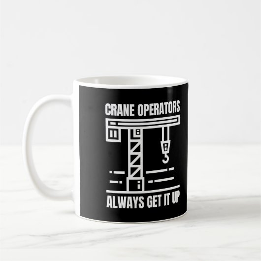 Grappige kraanmachinist | Humor bouwplaats Koffiemok (Links)