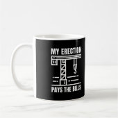 Grappige kraanmachinist | Humor bouwplaats Koffiemok (Links)